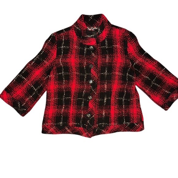 erin london Jackets & Blazers - Vintage Erin London Plaid Tweed Blazer - Size Large